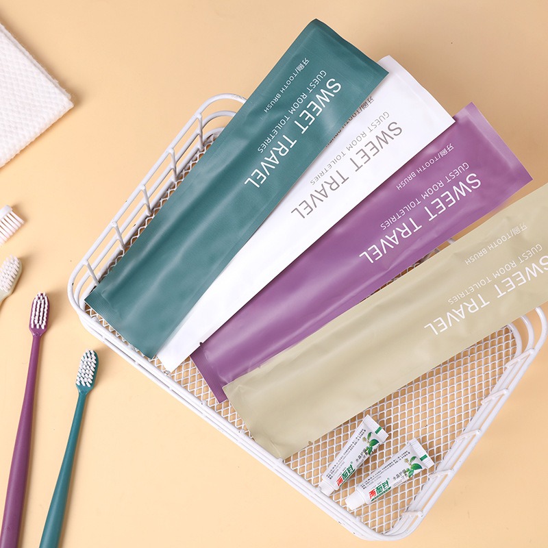 Bamboo Toothbrush Set - 100 Stück Einweg-Zahnbürste für Reisen, tragbare