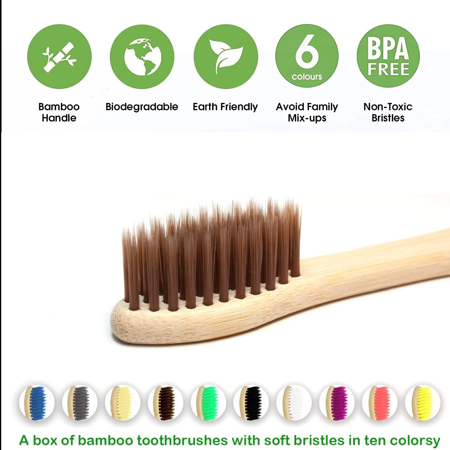 10er-Pack Natürliche Bambus-Za – Bamboo Toothbrush Set Bewertung und Preis