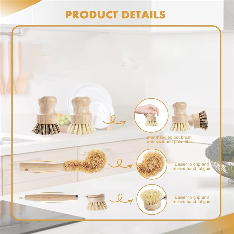 ABNL Ergonomische Holzgriffe 4 – Dish Brush Bamboo Bewertung und Preis